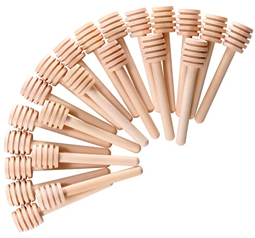 10 Pcs Honey Dipper Sticks, 3 Inch / 8 cm Mini Wooden Honeycomb Stick, Small Honey Spoons Stirrer Stick for Honey Jar Dispense Drizzle Honey and Wedding Party Favors Gift
