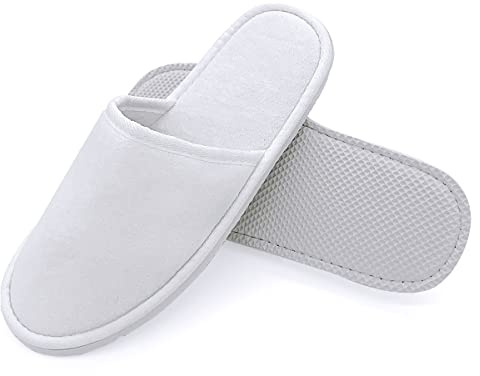 JOMIX Pantuflas lavables para invitados de viaje, hotel, de esponja, 2 pares, Color blanco., 40/41 EU