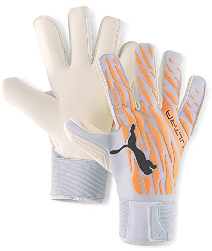 PUMA Unisex Puma Ultra Grip 1 Hybrid Pro Torwarthandschuhe, Neon Citrus-Diamond Silver-Puma Black, 34 EU