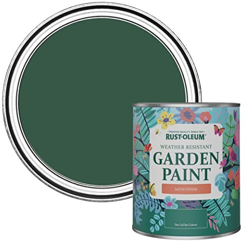 Rust-Oleum 750ml Watercolour Garden Paint - The Pinewoods, Satin Finish, Mould-Resistant, Weather-Resistant, Exterior, 14 sqm/L Coverage