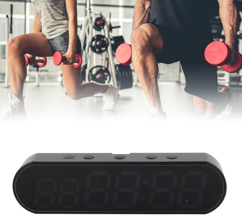 Bärbar Gymtimer, Fitnesstimerklocka med Påminnelsefunktion för Lågt Batteri, 1000mAh Multifunktionell Träningstimerintervallklocka, LED-träningstimer för Hem, Garage, Utomhus