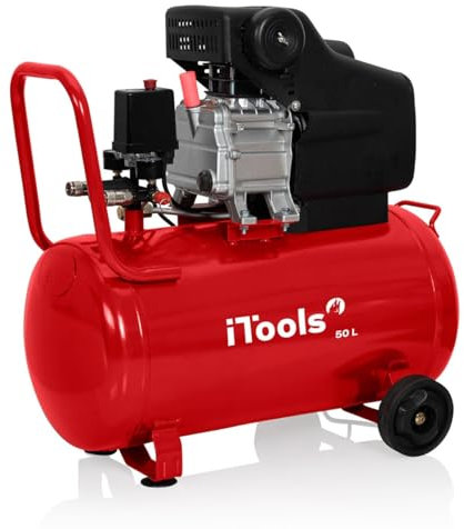 iTools - Compresseur d'air à huile 50L 8 bar 115 psi 2CV 1.5KW débit d'air : 206 L/min