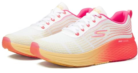 Skechers dam Max dämpning Elite 2.0 Speed Play Sneaker, vit/rosa, 36 EU