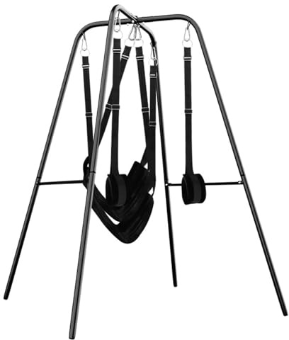 Liebesschaukeln Liebesschaukel Sexschaukel Mit Gestell, Belastbar Bis 200kg Sex Swing Sexschaukel Mit Verstellbaren Riemen BDSM Luxus Bondage Set Extrem Sexspielzeug Für Verschiedene Sexpositionen