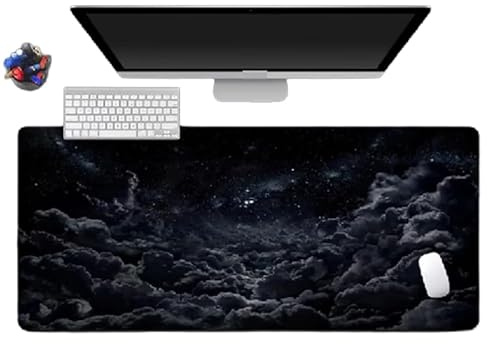 Stor halkfri spelmusmatta – 900 mm x 400 mm x 3 mm, skrivbordsunderlägg med Anime Night design för dator