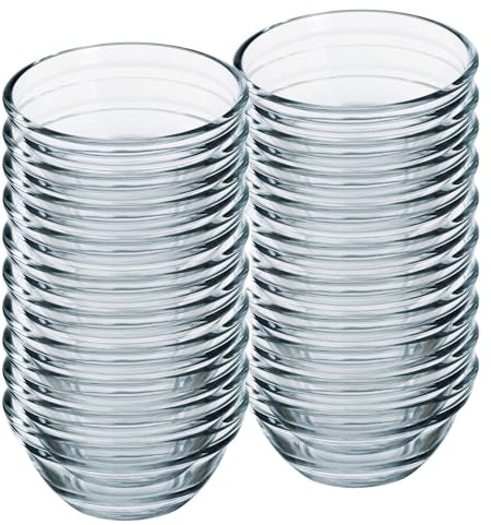 GRÄWE Set di 20 ciotole in vetro, diametro 6 cm, 40 ml, piccole ciotole in vetro, per marmellate, salse, salse, lavabili in lavastoviglie