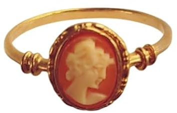 Generisch I FINGERRING I Jugendstil Design I 1 Echte Kamee + Echt 333 Massiv Gold I Größe 55/17,5 mm I Die Echtheit des nebenstehend beschriebenen Artikels wird hiermit garantiert I POLI-33098 I