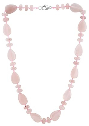 Handgefertigte Edelstein Perlenkette für Frauen - Eleganter Heilungskristall Schmuck - 48cm