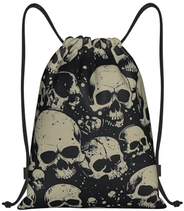Beutel mit Kordelzug, Gothic-Skelett-Design, PE-Beutel, wasserdicht, Schwimmtasche, kleiner Turnbeutel, für Herren und Damen