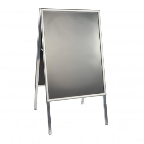 SPRINTIS Kundenstopper A1 Outdoor, silber, doppelseitigerPlakataufsteller 25 mm Profil & Gehrungsecken, Gehwegaufsteller außenfür Plakate 59,4 x 84,1 cm
