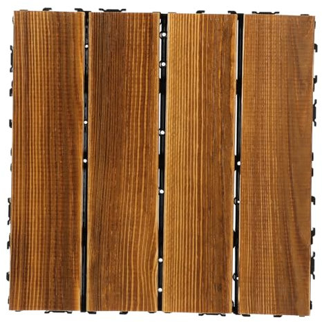SEWOART Bodenplatten Für Balkon Aus Holz Einlegesystem Wetterfest Terrassenfliesen Balkon Bodenbelag