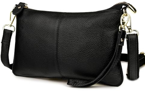 Lowille Genuine Leather Clutch Wallet For Women Wristlet Envelop Crossbody Purse Card Shoulder Bag