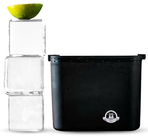 XL Clear Ice Maker – 2.5” Crystal Clear XL Cubes for Ice Presses - BPA-Free Silicone Square Cube Mold - Whiskey Gifts for Men - Press NOT Included