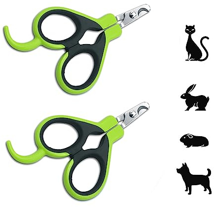 JIALWSJWAN 2 Pcs Pet Nail Clippers Pet Claw Trimmer Pet Accessories for Rabbit Puppy Kitten Kitty Guinea Pig Small Dog
