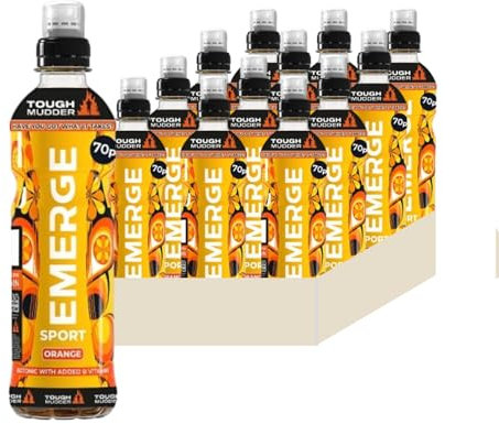 Emerge Isotonic Orange 70p PMP Sports Drink, 500ml Bottles, Pack of 12 by Kinbos
