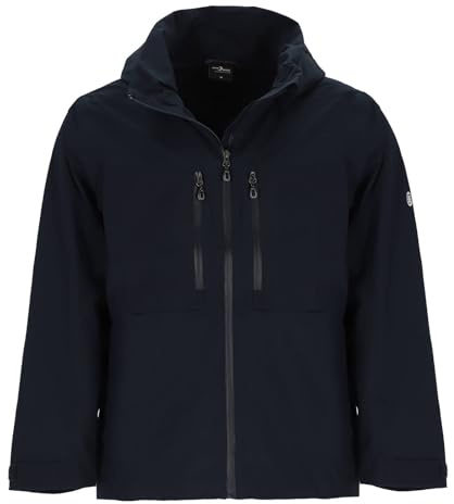 Blue Wave Herren Funktionsjacke Nick mit abnehmbarer Kapuze - Wasserdichte Outdoor-Jacke winddicht und atmungsaktiv in Marine Größe L