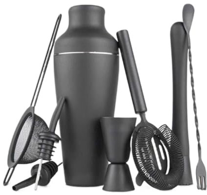 Herramienta mezcladora for barman, 8 piezas, coctelera, colador, cuchara mezcladora de barra, cuchara mezcladora de cócteles, accesorios de barra, juego de barra profesional for mezclar bebidas, hogar