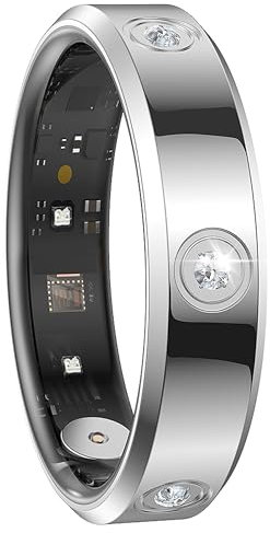 Smart Ring Ultra Narrow Fitness Rings Heart Rate Monitor Sleep Tracker Blood Oxygen Health Tracker Step Counter Calories Pedometer Waterproof Remote Camera Smart Rings for Women Ladies Men