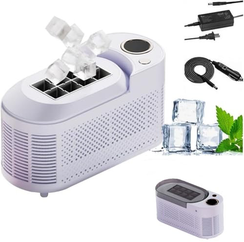 Controsoffitto Per La Macchina Produttore Di Ghiaccio, Mini Produttore, Piccola Scatola Automatica Con Comoda Comoda, Tavolo Cesto 12v, 8 Cubi In 10 Minuti, Cubo Ciottolo Veloce Auto/campeggio purple