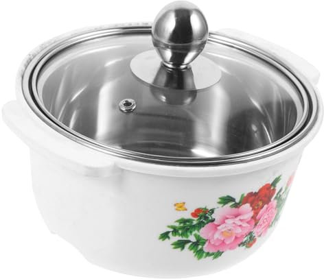 GLEAVI Olla Pequeña De Acero Inoxidable Con Tapa Olla Sopera Antipérdida De Calor Para Cocina De Inducción Sartén Multiusos Para Sopa y Guisos