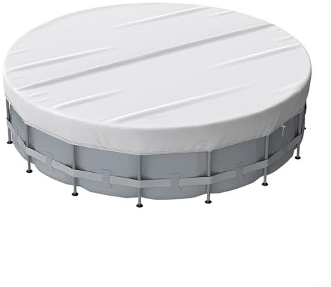 Sandyseptember 15FT Round Pool Cover Solar Covers For Above Ground Pools Heavy Duty Outdoor Swimming Protection(15FT silver)