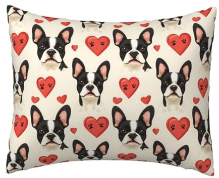 Graziose federe per cuscino con stampa di zampa di cuore, dimensioni standard, 50 x 66 cm, con cerniera, super morbide, traspiranti, resistenti alle pieghe e alle macchie