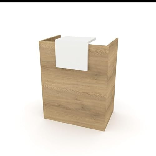 DUÓFIC Comptoir de Réception et de Bureau. Montage Facile – Disponible en Plusieurs Couleurs | 80x105x50 cm | 19 mm d'épaisseur de Plateau | Fabriqué en Espagne. (Olmo - Blanco)