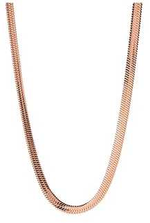 Purelei I'lalo Kette – Breite Schlangenketten-Halskette aus Edelstahl – 14K/18K vergoldet – Länge 45/50 cm – 6,2 mm – 23 g – Statement-Basic – Wasserfest (Rosegold)