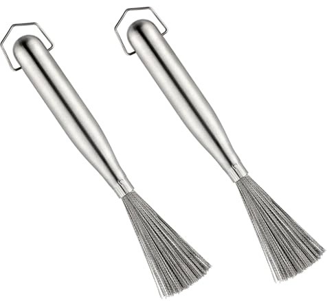 2Pcs 304 Stainless Steel Brushes, Metal Scrubber, Suitable for Removing Stubborn Messes from Cast Iron, Pots, Pans, Grill, Dish Brush,Stainless Steel cookware scrubbing Brush.