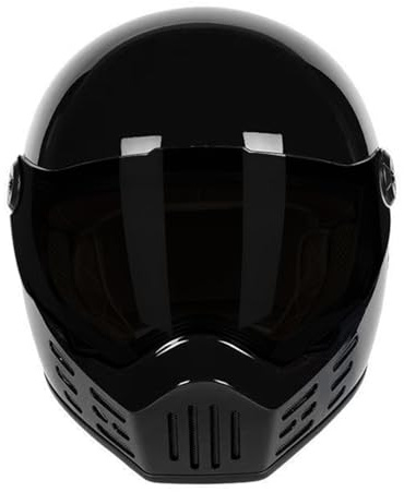 Retro Motorradhelm Integralhelme Sturz Vollvisierhelm Unisex Erwachsene Cool Rider Equipment Integralhelm Mit Sonnenblende Motocrosshelme Rollerhelm ECEDOT Zertifiziert F,M:57-58CM