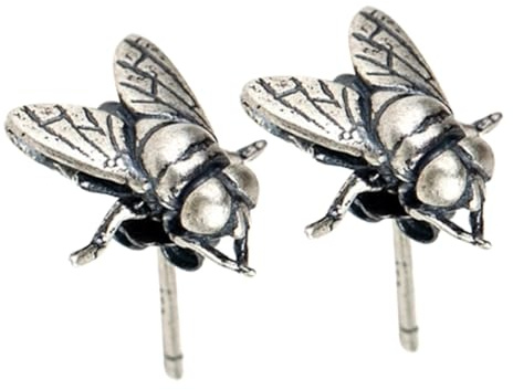 LALADEFIEE Boucles D'oreilles Résistant à L'oxydation en Argenté S925 Style Punk Délicat Forme Mouche pour Femmes pour Mariage ou Remise de Diplôme