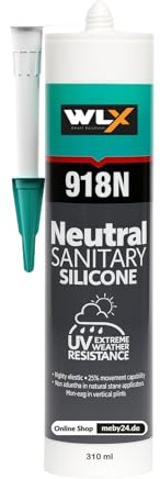 Neutraler Sanitär-Silikon - Transparent – UV-beständig, Schimmelresistent, Wasserdicht – Dichtstoff für Bad, Küche, Fenster & Bau – 310 ml (1 Stück)