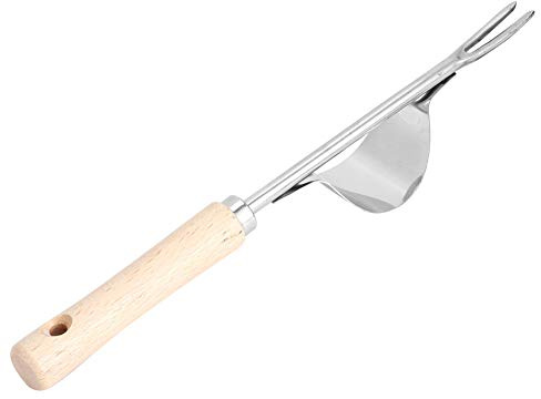 Aumotop Bestes Unkrautjätgerät, Ergonomischer Holzgriff, Edelstahlgabel, Zum Graben und Ausstechen von Unkraut Im Garten