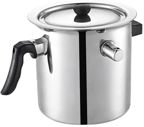 Milk Pot 1.5L Double-Walled Stainless Steel Milk Boiler with Handle and Lid Small Pots for Cooking