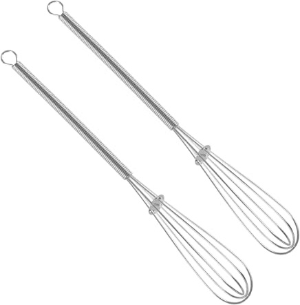 Whispern Cloud 2 Pcs 7 Inch Mini Stainless Steel Whisks | Thickened Wire Mini Egg Whisks for Baking, Sauces & Small Batch Cooking, Dishwasher Safe for Daily Kitchen Use
