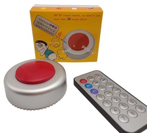 Macchina per scoreggiare con telecomando, gadget umoristico tascabile attivato da remoto, generatore di suoni wireless per scherzi, 50 diversi effetti audio flatulenza, dispositivo portatile e pratico