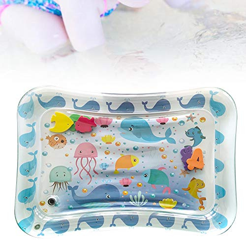 Taidda Aufblasbare Baby-Eismatte, Meereslebewesen-Matte für Sensorische Stimulation und Motorische Fähigkeiten, Blaues Wasserkissen, 50 X 70 cm, Spielzeug für Kleinkinder, Spielmatten