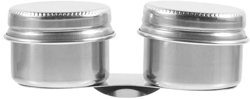 CALLARON Vaso para Paletas de Pintura al Óleo Doble de Acero Inoxidable, Taza Portátil con Tapa, Recipiente para Mezclar Solventes y Limpieza de Pinceles, Tamaño Pequeño para Uso Artístico