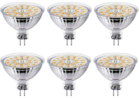 HiBay 6er Set LED Strahler GU5,3 12V AC/DC, 3W 300 Lumen Neutralweiß 4500K Ersatz 30W Halogen Birne, Nicht Dimmbar MR16 Spot für Wohnzimmer & Küche