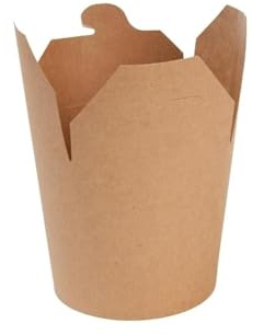 BIOZOYG Bio Noodle Box Scatole Cibo Cinese da Asporto Noodles Cinesi I Scatola Cibo Cinese Box Kraft Cartone Coperchio Pieghevole Rivestimento PLA compostabile I 50 Contenitori Cinesi Marrone 650ml