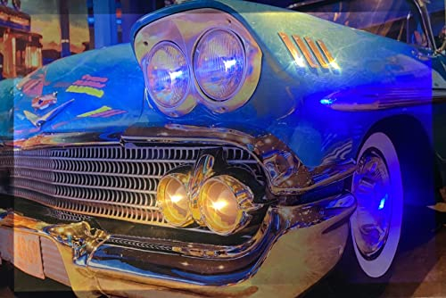 Samarkand - Lights LED-Bild mit Beleuchtung LED- Bilder Leinwandbild 65 x 45 cm Leuchtbild US CAR/OLDTIMER Wandbild