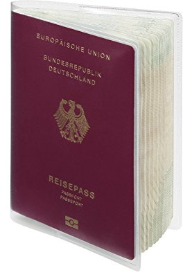Durable Schutzhülle (für Reisepässe, ab März 2017) 10 Stück, transparent, 214319 | Passgenaue Schutzhülle für deutsche Pässe, strapazierfähige Folie mit Einreißschutz, 189 x 129 mm innen