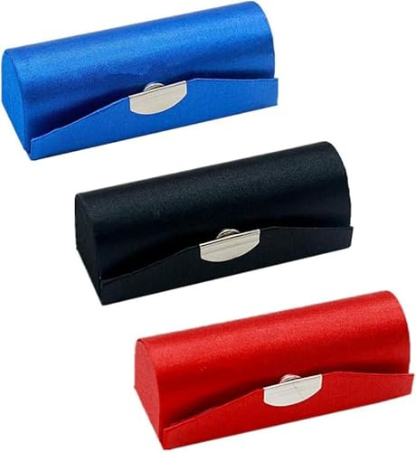 Hanyi Lipstick Case Holder with Mirror, 3 Pcs Lipstick Case Lipstick Box Organizer (Black and Red)