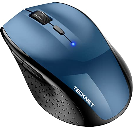 TECKNET Bluetooth Mouse, 4800 DPI WirelessMouse, Cordless Mice Ergonomic Portable for Laptop, ComputerMouse with 6 Adjustable DPI, PC Mouse with 24 Month Battery Life, Battery Indicator