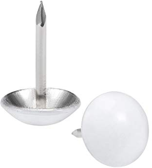 Sourcing Map Polsternägel, 11 mm, runder Kopf, 17 mm Länge, Weiß