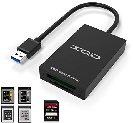 CATECK Lettore di Schede XQD USB 3.0 - Supporta Schede Sony Serie G/M, Lexar 2933x/1400x - Compatibile Con Windows/Mac OS