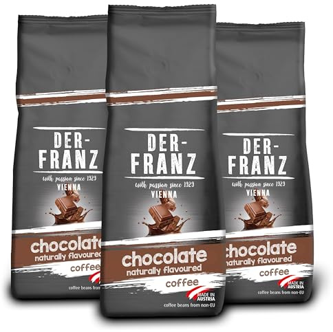Der-Franz Coffee, flavoured with Chocolate, Arabica and Robusta coffee beans, 3 x 500 g