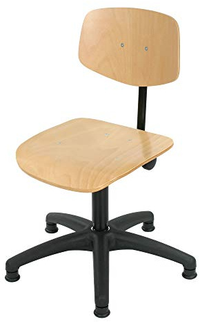 STIER Arbeitsstuhl mit Gleitern Sitzhöhe 420-610 mm Buche Natur