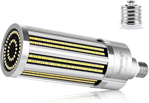 DragonLight 120W Lampadina a LED super luminosa da, senza ventola(equivalente a 800 watt), E27/E40, 5000K luce diurna, 14.400 lumen，lampada LED di grado commerciale di base grande,