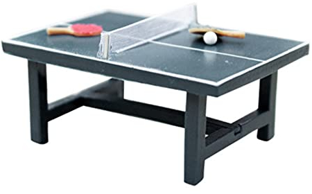 TOYANDONA Puppenhaus Tischtennis Holz Pingpong Set Mini Holz Möbel Miniatur Modell für Puppenhaus Fee Garten Dekoration